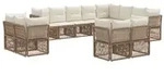 vidaXL Gartensofa-set 12 pcs Beige Poly-Rattan