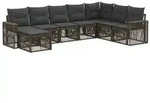 vidaXL Gartensofa-set 8 pcs Grau und Dunkelgrau Poly-Rattan
