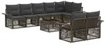 vidaXL Gartensofa-set 9 pcs Grau Poly-Rattan