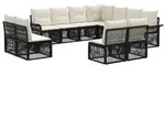 vidaXL Gartensofa-set 11 pcs Schwarz Poly-Rattan