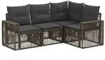vidaXL Gartensofa-set 4 pcs Grau und Dunkelgrau Poly-Rattan