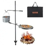 VEVOR Drehspie_ Schwenkgrill Stahl 360 x 360 mm, Holzkohlegrill Doppelte...