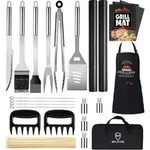 Grillbesteck Set Edelstahl BBQ Zubeh&ouml;r 21-teilig mit
