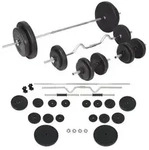 vidaXL Langhantel- und Kurzhantelset 90 kg