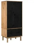 vidaXL Kleiderschrank mit Schubladen OTTA Schwarz 76,5 x 53 x 172 cm