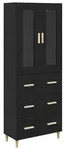vidaXL Highboard Schwarz Eichen-Optik 69,5 x 34 x 180 cm