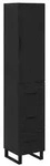 vidaXL Highboard Schwarz Eichen-Optik 34,5 x 34 x 180 cm Holzwerkstoff
