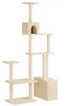 vidaXL Katzennbaum mit Sisal-Kratzs&auml;ulen Creme 177,5 cm