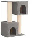 vidaXL Katzennbaum mit Sisal-Kratzs&auml;ulen Hellgrau 114 cm