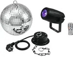 EUROLITE Set Spiegelkugel 20cm mit Motor + LED PST-5 QCL Spot sw (20000563)
