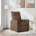 vidaXL Massagesessel Braun Stoff