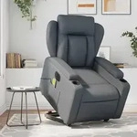 vidaXL Massagesessel mit Aufstehhilfe Elektrisch Grau Kunstleder