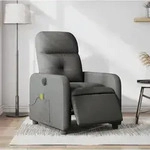 vidaXL Massagesessel Elektrisch Dunkelgrau Stoff