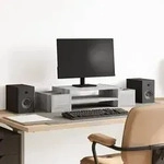 vidaXL Monitorst&auml;nder mit Stauraum Grau Sonoma 70x27x15 Holzwerkstoff