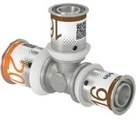 Uponor T-St&uuml;ck S-Press PLUS reduziert aus Messing, verzinnt 20x16x16mm