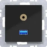 Hager USB/35mm Audio Steckd. WAF4381BG