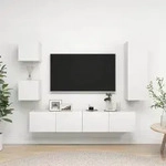 vidaXL 5-tlg. TV-Schrank-Set Wei&szlig; Holzwerkstoff
