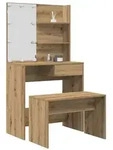 vidaXL Schminktisch-Set mit LED-Leuchten Artisan-Eiche Holzwerkstoff