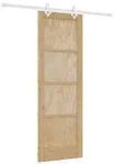 vidaXL Schiebet&uuml;r Nat&uuml;rlich und Wei&szlig; 73,5 x 211 cm