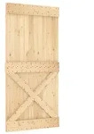 vidaXL Schiebet&uuml;r NARVIK Nat&uuml;rlich und Schwarz 100 x 210 cm (213,5 cm)