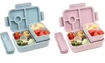 Lunchbox Kinder 1300ML 2Set Brotdose 5 F&auml;cher Bento Box mit Besteckset