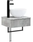 vidaXL Wandmontiertes Waschbecken Betongrau 40 x 35 x 39 cm