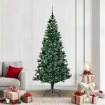 vidaXL K&uuml;nstlicher vorbeleuchteter Weihnachtsbaum Gr&uuml;n 210 cm