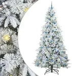 vidaXL K&uuml;nstlicher klappbarer Weihnachtsbaum Wei&szlig; 240 cm PE und PVC