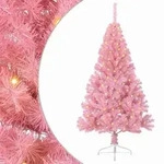 vidaXL K&uuml;nstlicher vorbeleuchteter Weihnachtsbaum Rosa 150 cm PVC