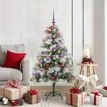 vidaXL K&uuml;nstlicher Weihnachtsbaum Gr&uuml;n und Wei&szlig; 150 cm