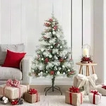 vidaXL K&uuml;nstlicher Weihnachtsbaum Gr&uuml;n und Wei&szlig; 150 cm