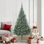 vidaXL K&uuml;nstlicher vorbeleuchteter Weihnachtsbaum Gr&uuml;n 180 cm PVC
