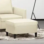 vidaXL Fu&szlig;hocker Creme 60x50x41 cm Kunstleder
