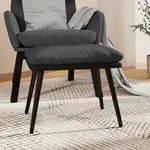 vidaXL Fu&szlig;hocker Dunkelgrau 45x29,5x35 cm Stoff und Kunstleder