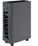 25-Inch Faltbarer W&auml;schekorb mit Rollen, Dunkelgrau, 52L