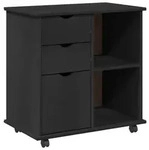 vidaXL Rollschrank Schwarz 63,5 x 39 x 65,5 cm Massivholz Kiefer