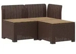 vidaXL 3-Sitzer Garten Sofa mit Kissen Rattan-Look PP Braun