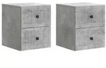 vidaXL Wandmontierter Nachttisch 2 pcs Betongrau 33 x 34,5 x 40 cm