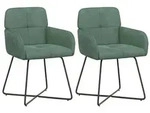 vidaXL Esszimmerst&uuml;hle 2 pcs Samt (V) Meergr&uuml;n 59 x 56,5 x 86 cm