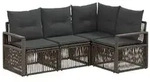 vidaXL Gartensofa-set 4 pcs Grau Poly-Rattan
