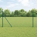 vidaXL Zaunpfosten-Set 2er Set Gr&uuml;n Stahl, PVC 10 x 1 m Robust