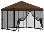 vidaXL Garten Pavillon mit Seitenw&auml;nden 3 x 3 m Braun