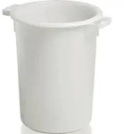 Kunststoffbeh&auml;lter rd.50l HD-PE wei&szlig; D420xH540mm m.Au&szlig;engriff CRAEMER