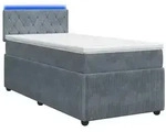 vidaXL Boxspringbett mit Matratze Dunkelgrau 80 x 200 cm Samt