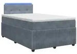 vidaXL Boxspringbett mit Matratze Dunkelgrau 120 x 190 cm Samt