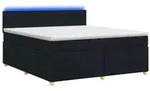 vidaXL Boxspringbett mit Matratze Schwarz 160 x 200 cm Stoff