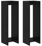 vidaXL Pflanzenst&auml;nder mit Regal 2 pcs Schwarze Eiche 30 x 30 x 100 cm