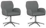 vidaXL Drehst&uuml;hle 2 Stk. 54 x 58 x 90 cm Dunkelgrau Stoff