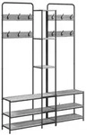 vidaXL Garderobenst&auml;nder mit Schuhbank Sonoma-Grau 143 x 30 x 199,5 cm