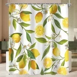 Duschvorhang Zitrone Blatt 200x200cm Antischimmel Wasserabweisend